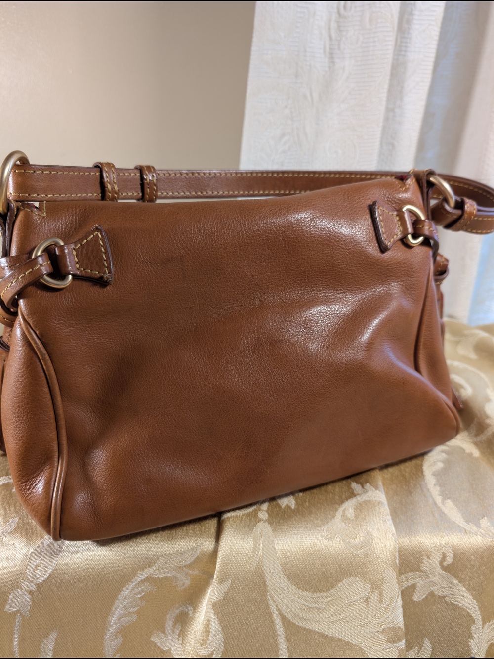 Dooney & Bourke Florentine Leather Mini Satchel Bag with Tassel - Picture 4 of 9
